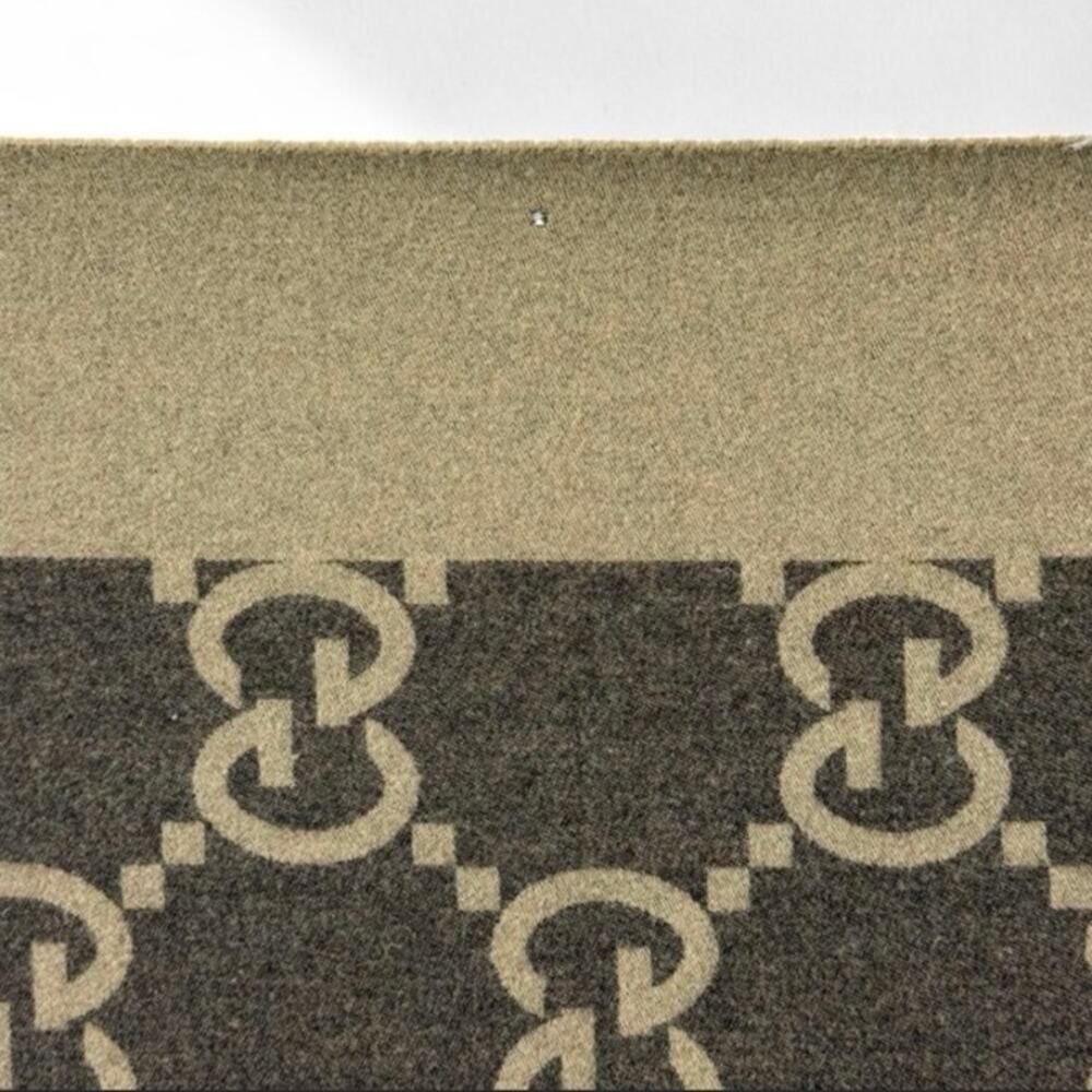 Gucci GG Monogram Wool Cashmere Blend Throw Blanket – Beige & Brown - Picture 5 of 6